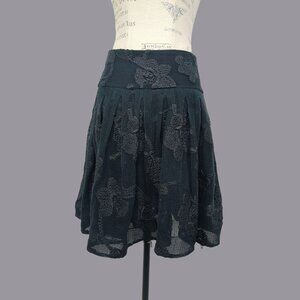 Vintage Ralph Lauren Skirt 4 Small Mini Pleated Black Mesh